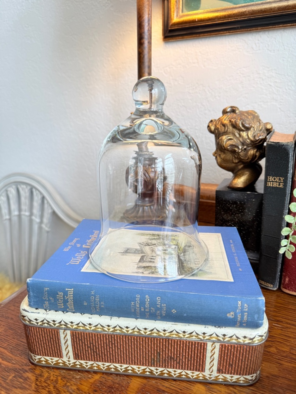 ❤️RESERVED❤️DO NOT BUY!Vintage French Crystal Cloche Bell Jar - Picture 7 of 10
